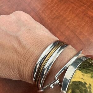 Sterling and Bronze Cuff Bracelet